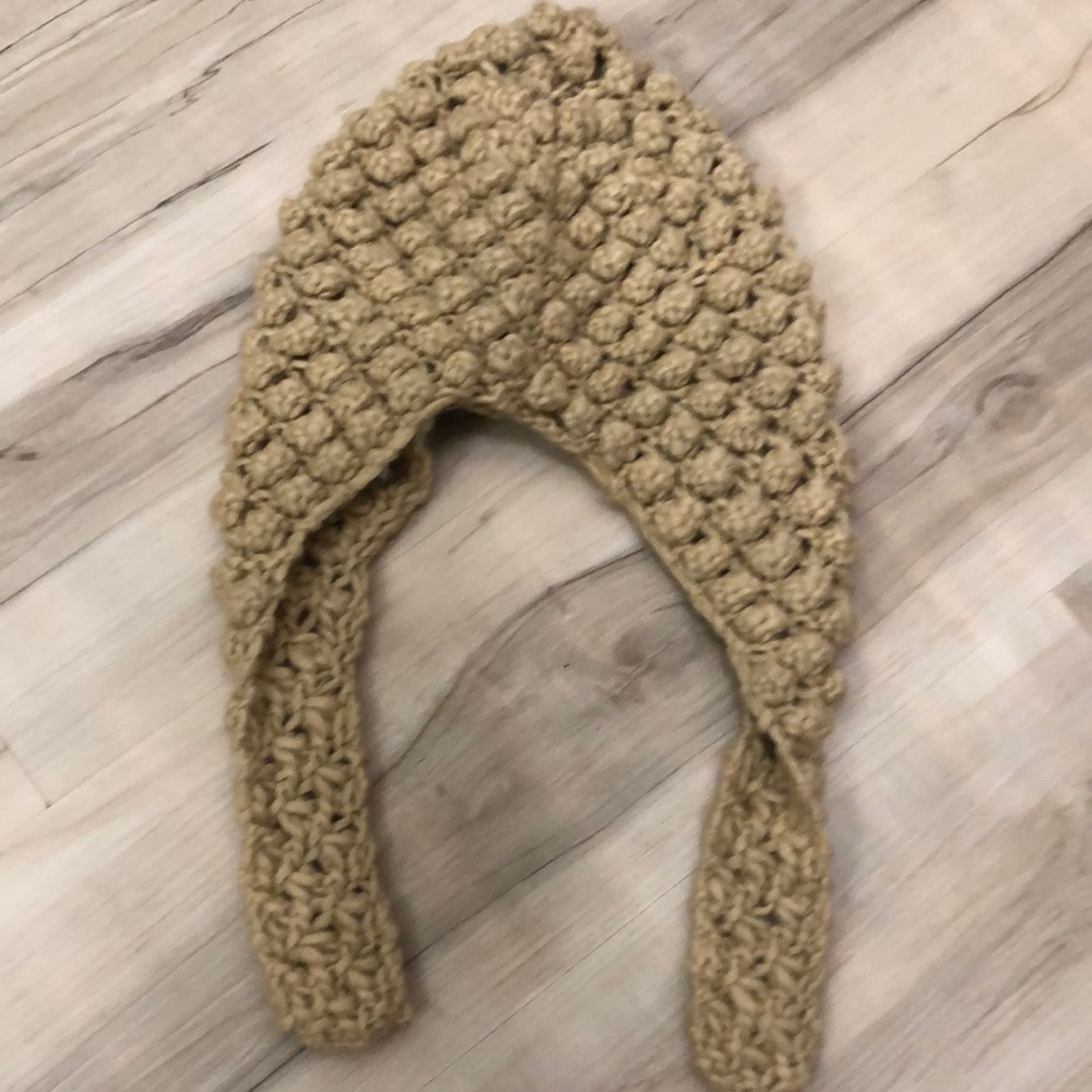 Tan Crochet Knit Hat